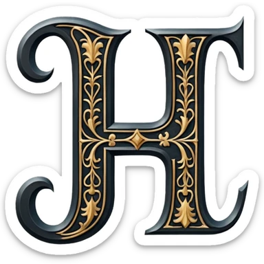 Oldenglis faunt letter E and letter J sticker