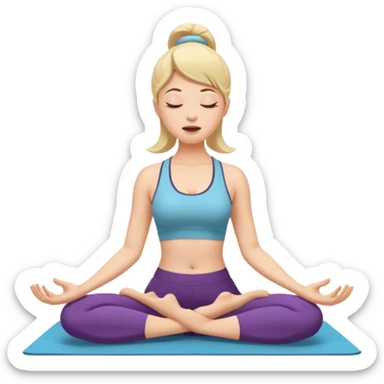 woman burping during yoga practice sticker