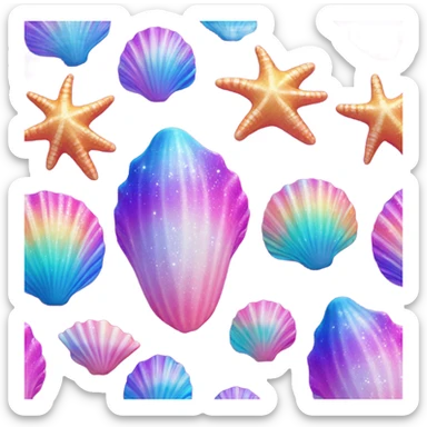 Lisa Frank seashell sticker
