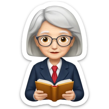 grandma reading in suit sticker