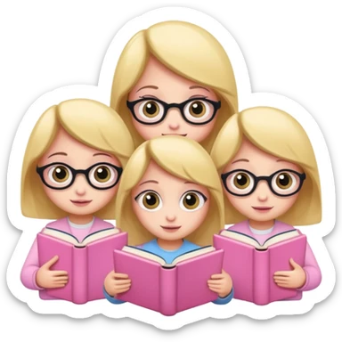 Por ejemplo quiero de que unos muñequitos estudien y que pusiste en unos libritos y que todo sea color rosa y cute sticker