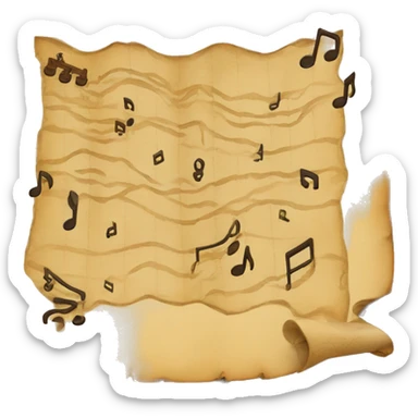 Treasure map with music inside sticker