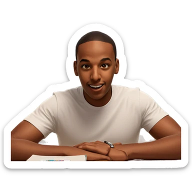 dark-skinned male in white shirt sticker