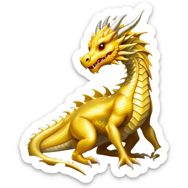 Gold dragon in the forest sticker