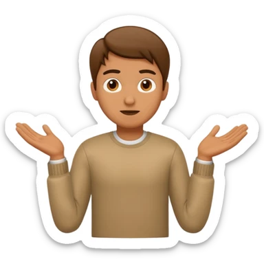 a man making the gesture of shrugging his shoulders sticker