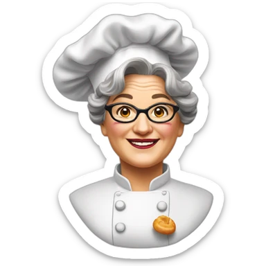 Mrs doubtfire chef hat food sticker