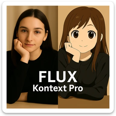 same similar image but chnage the text to "Flux Kontext Max" sticker