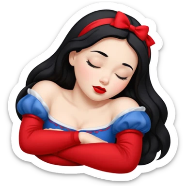sleeping snow white sticker