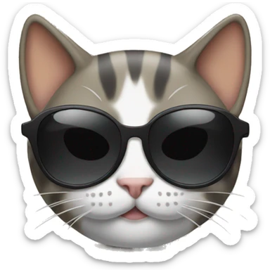 Cat with sunglasses sticker