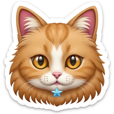 a cat with star on eyes sticker