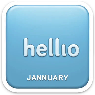 Light Blue “ hello January “ word  sticker