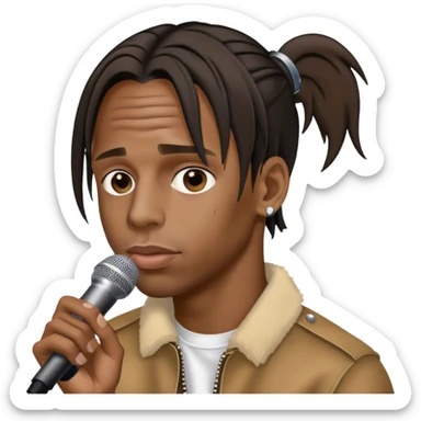 Travis Scott avec un micro - sticker