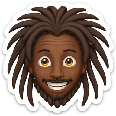 Dark skinned dreadhead with mind blowed sticker