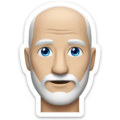 partly gray beard with blue eyes bald man  sticker