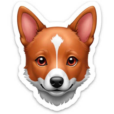 Small Red heeler with transparent background  sticker