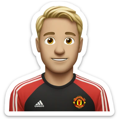 Man wearing Manchester United shirt sticker