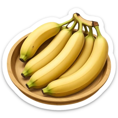 Panquecas em um prato redondo com rodelas de banana sticker