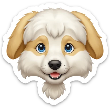 big blue eyed white dog sticker