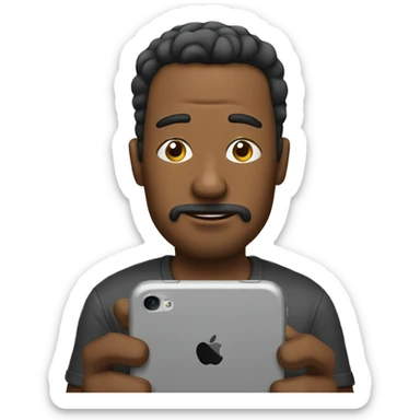 man completely distracted on his phone sticker