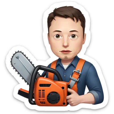 Elon musk evil face chainsaw to the constitution  sticker