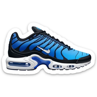 I want you to draw an Air Max Plus with the Nike logo facing right sticker