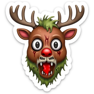 Rudolph reindeer zombie sticker