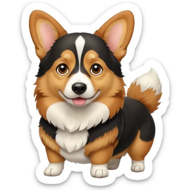 Black and tan corgi  sticker