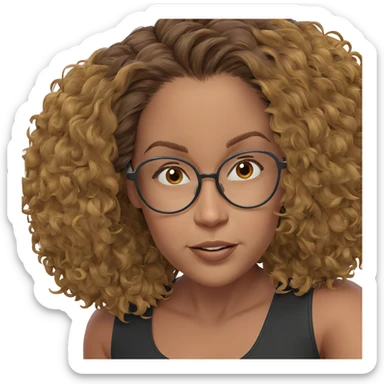 brown haired girl with glasses sticker