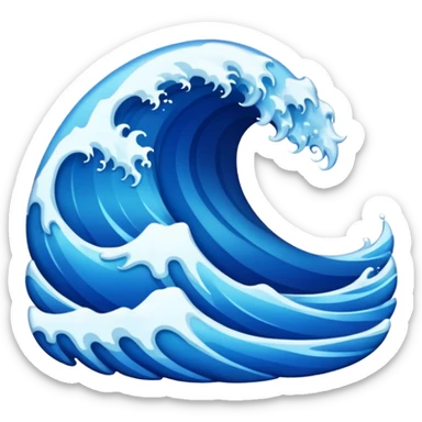 glitter blue wave sticker