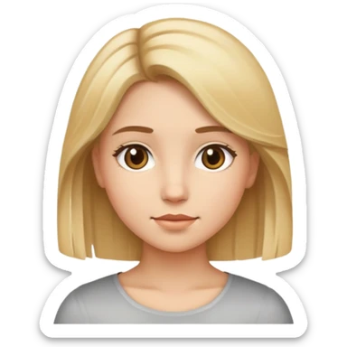 girl with blonde and brown mixed hair, iOS style emoji sticker