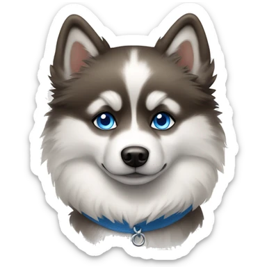 Pomsky with blue eyes sticker