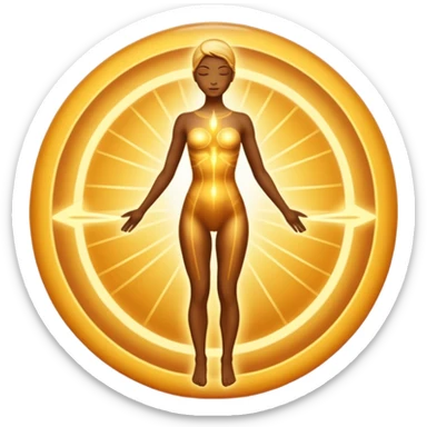 human silhouette with balanced energy lines sticker