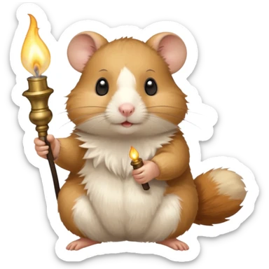 hamster holding oil lamp lighter sticker