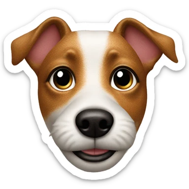  jack Russel dog face textured as a ham sticker
