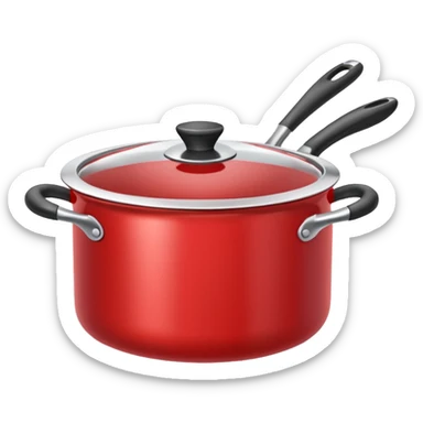 an empty red kitchen pot sticker