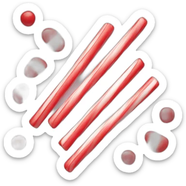 À sugar sticks red and White of candy  sticker