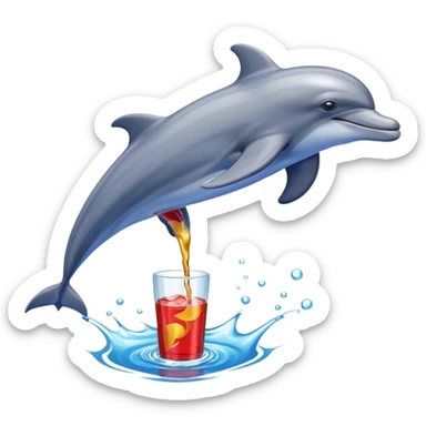 dolphin drinking redbull sticker