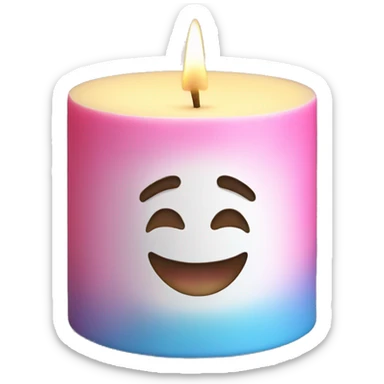 a transgender pride candle sticker