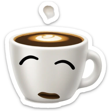 Coffe cup with kissy lips  sticker