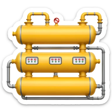 gas distribution station emoji style with visible gas tanks and pipes sticker