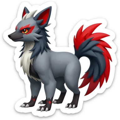 Mightyena-Zorua-Silvally-Fakémon-hybrid-creature (full body)  sticker