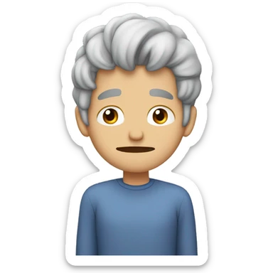 MaleGray hair face palm with no facial air sticker