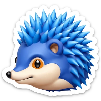  A blue hedgehog with 6 spines only face no whiskers sticker