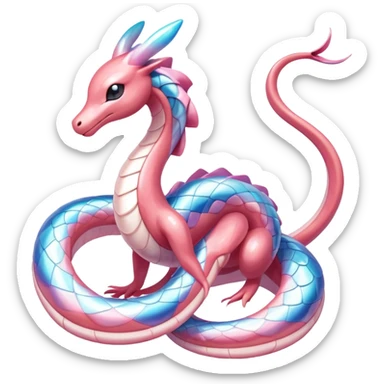 Milotic-Sylveon-Dragonair-Fakémon-hybrid-creature (full body)  sticker
