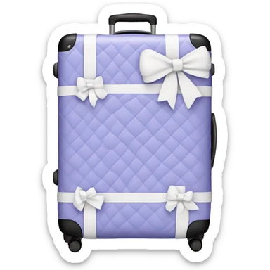Periwinkle quilted luggage with white bow  sticker