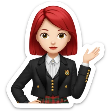 woman wearing scottish traditional clothes sticker