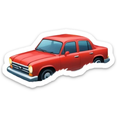 showing a flood disaster scene with strong water waves overflowing streets, partially submerged houses and cars, dark cloudy sky sticker