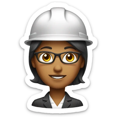 secretary with builders hat sticker