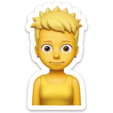 bart Simpson complete yellow with yellow  dress sticker