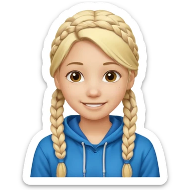 hoodie cover hair blonde girl with braided hair sticker